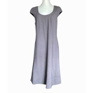 Calvin Klein Womens Grey Pleated‎ Neck Cap Sleeve Dress Size 8